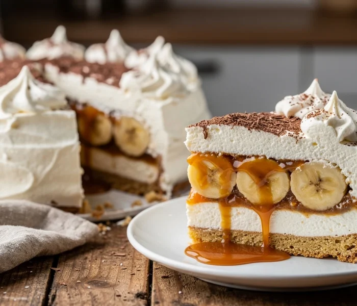 Banoffee Pie en entremets (banane, caramel, chantilly mascarpone)