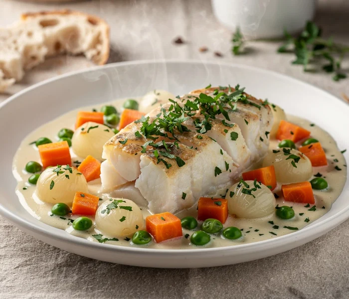 Blanquette de cabillaud aux petits légumes