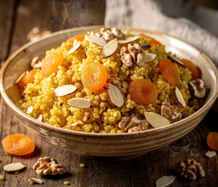 Boulgour façon pilaf aux abricots secs