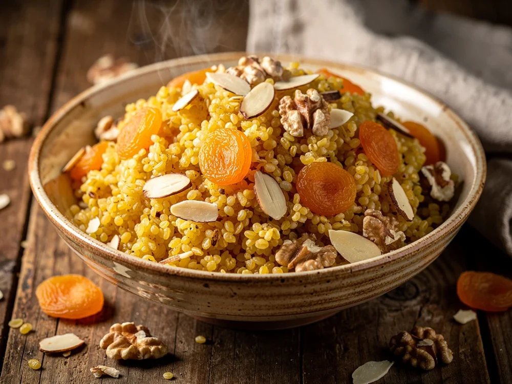 Boulgour façon pilaf aux abricots secs