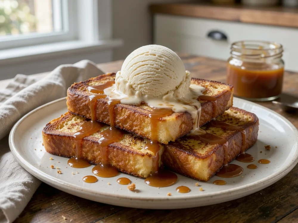 Brioche perdue au caramel beurre salé {recette gourmande facile}