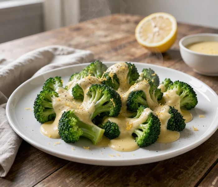 Brocolis vapeur sauce hollandaise