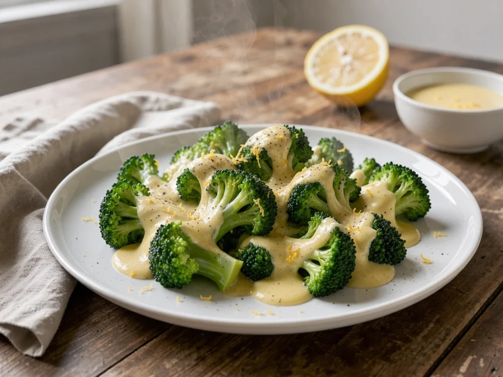 Brocolis vapeur sauce hollandaise