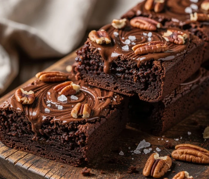 Brownie aux noix de pécan et sel de mer