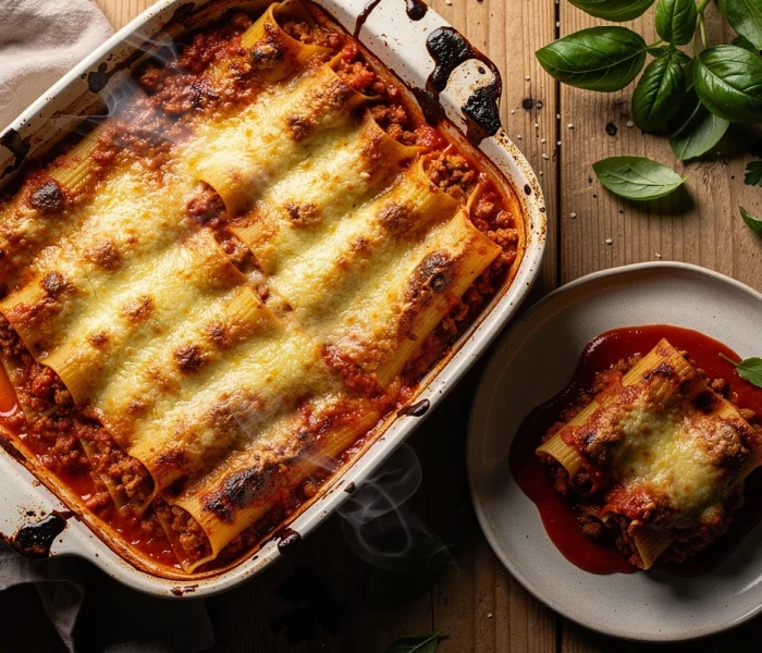 Cannellonis à la bolognaise gratinés au comté