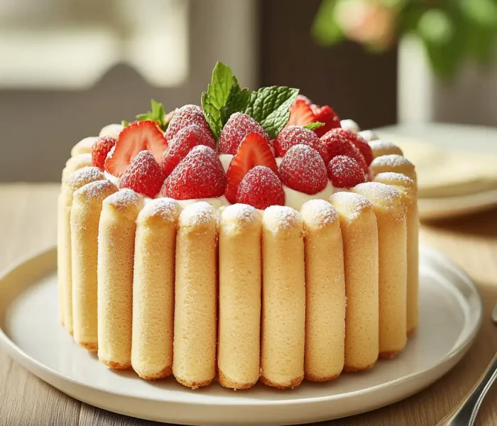 Charlotte aux fraises Recettes en Famille