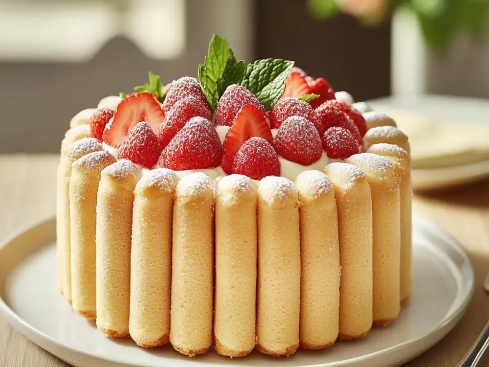 Charlotte aux fraises Recettes en Famille