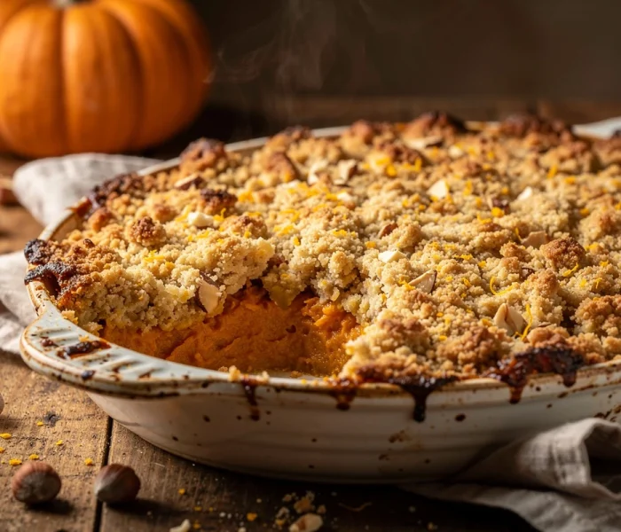 Crumble salé potiron et noisettes