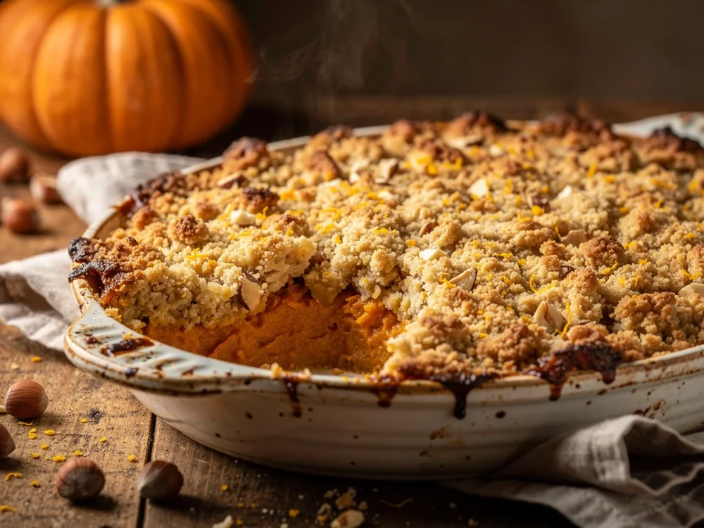 Crumble salé potiron et noisettes