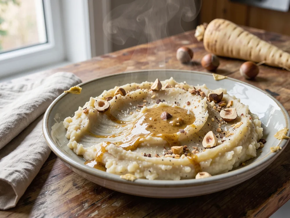 Écrasé de panais au beurre noisette