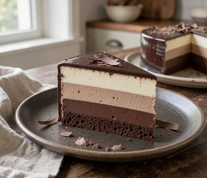 Entremets trois chocolats : le gâteau qui fait son petit effet