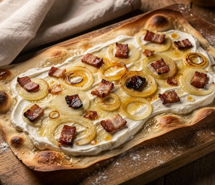 Flammekueche {tarte flambée alsacienne maison}