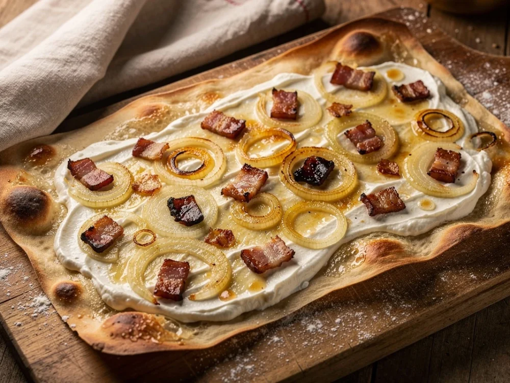 Flammekueche {tarte flambée alsacienne maison}