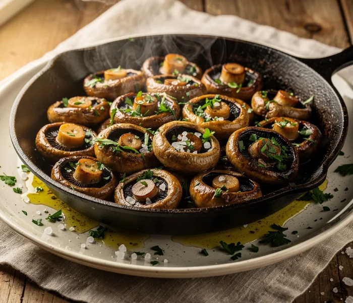 Fricassée de champignons de Paris à l'ail et aux fines herbes