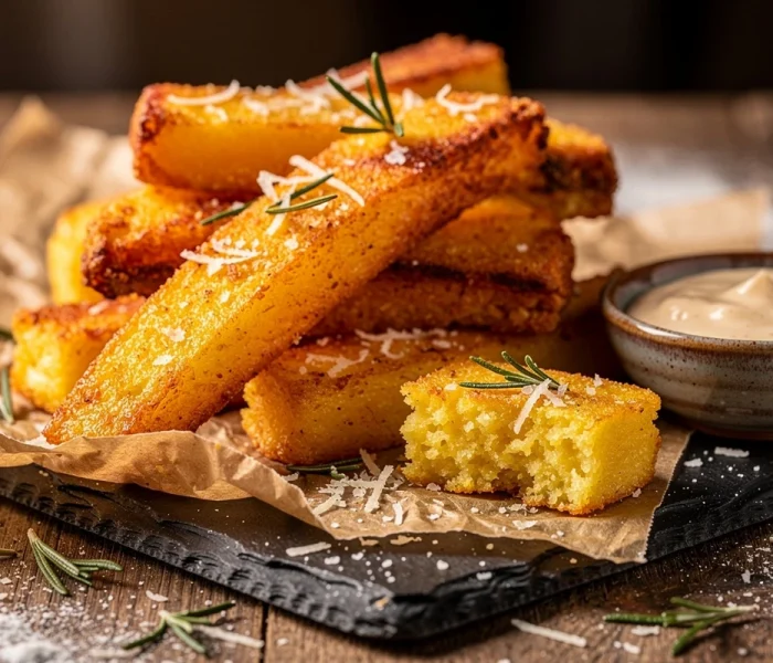 Frites de polenta au romarin