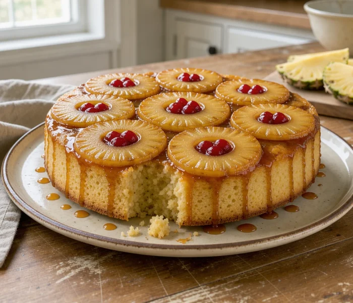 Gâteau renversé à l'ananas {recette maison facile}