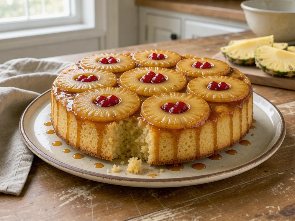Gâteau renversé à l'ananas {recette maison facile}