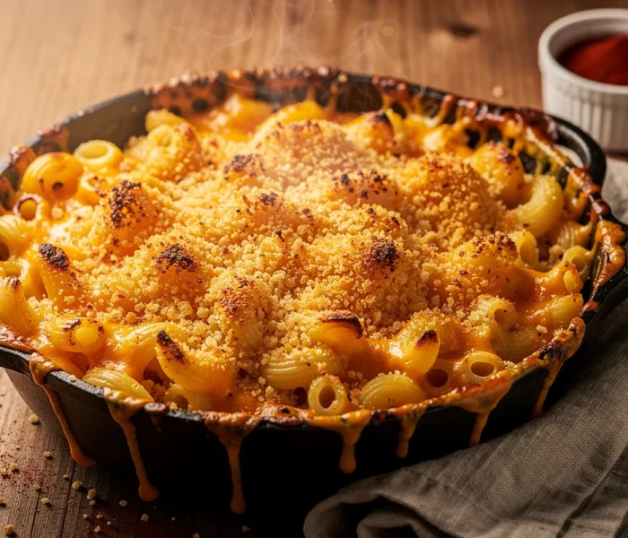 Gratin de macaronis au vieux cheddar