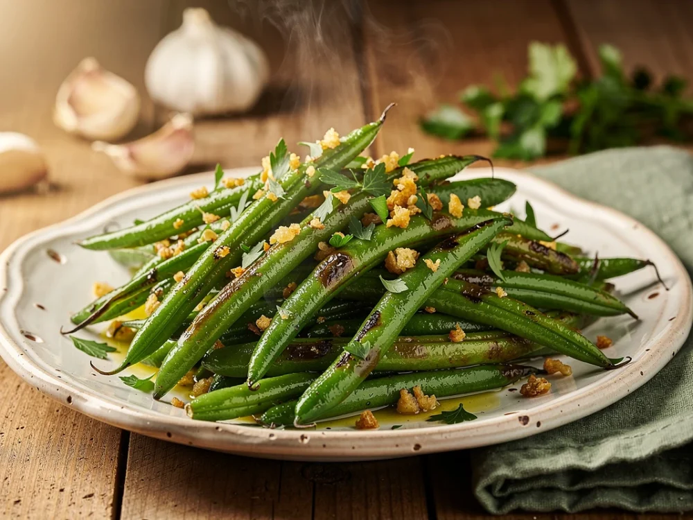 Haricots verts à l'ail et au persil