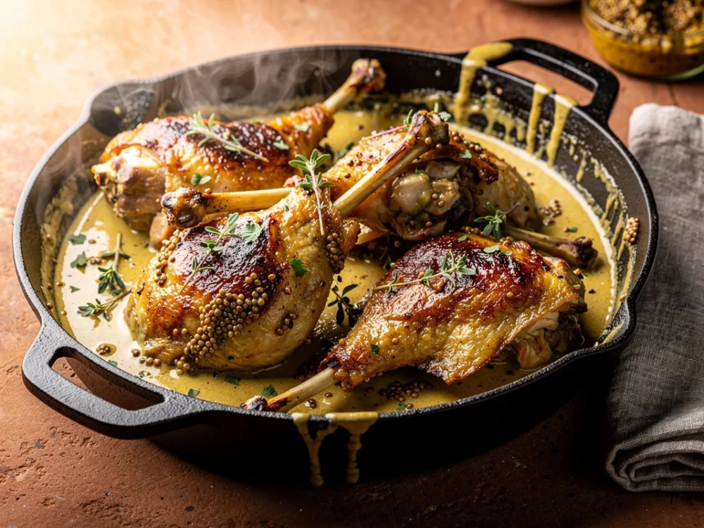 Lapin à la moutarde et vin blanc {recette ménagère facile}