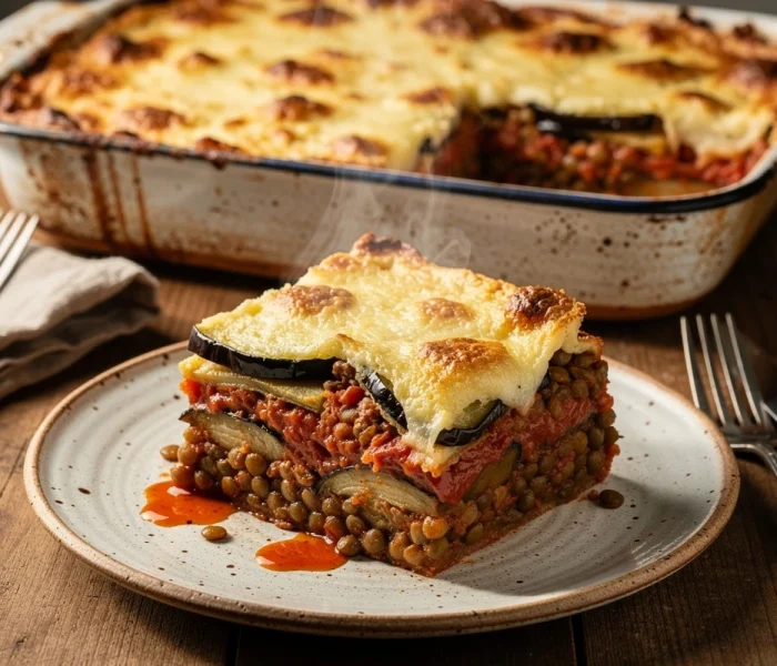 Moussaka végétarienne aux lentilles