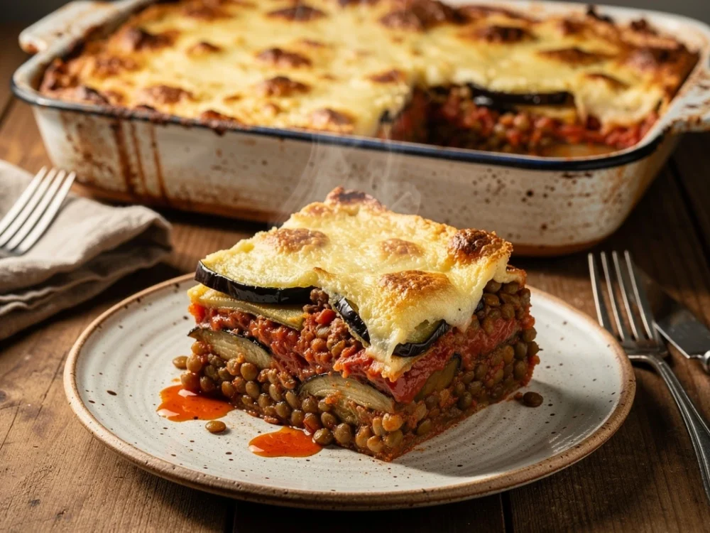 Moussaka végétarienne aux lentilles