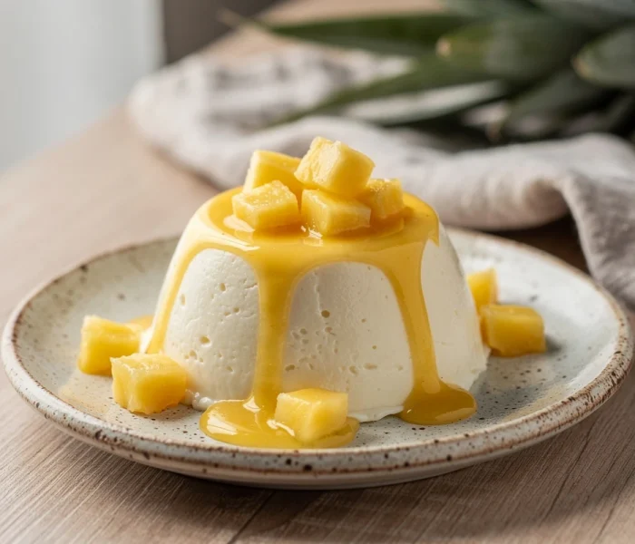 Panna cotta au lait de coco et ananas