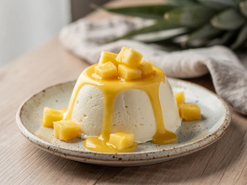 Panna cotta au lait de coco et ananas