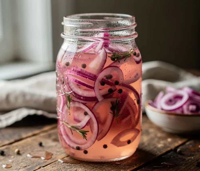 Pickles d'oignons rouges maison