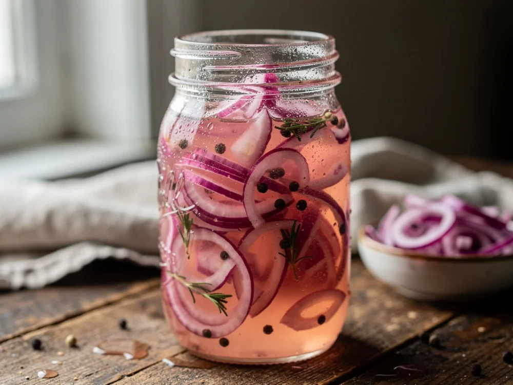 Pickles d'oignons rouges maison