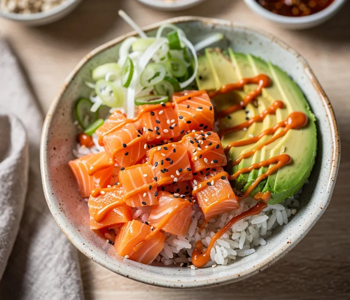 Poke bowl maison au saumon et à l'avocat