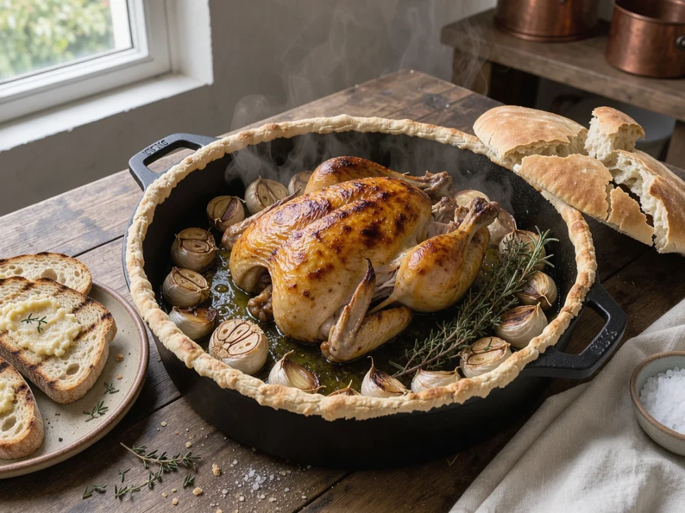 Poulet rôti aux 40 gousses d'ail