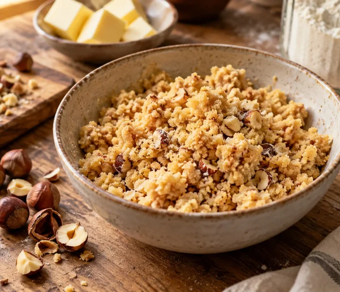 Préparation rustique au crumble de noisettes