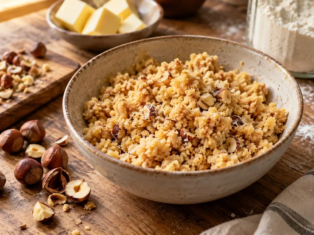 Préparation rustique au crumble de noisettes