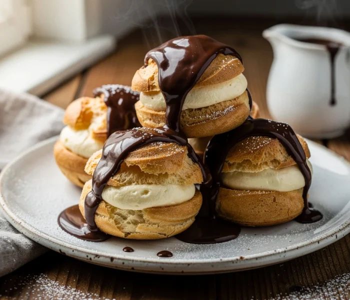 Profiteroles sauce chocolat chaud