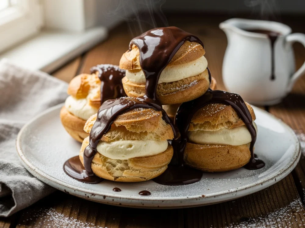 Profiteroles sauce chocolat chaud