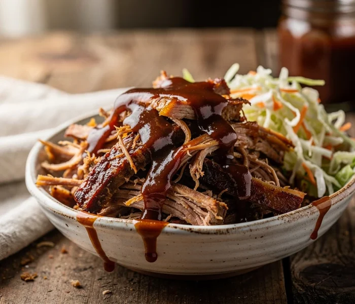Pulled pork {porc effiloché à la cocotte}