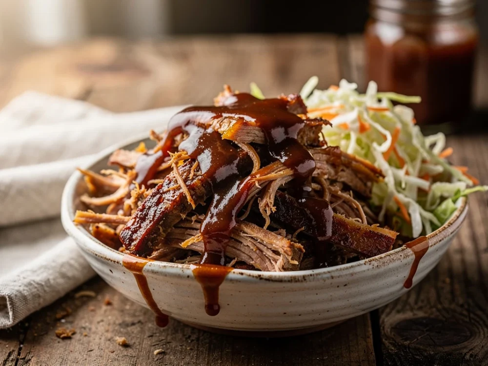Pulled pork {porc effiloché à la cocotte}