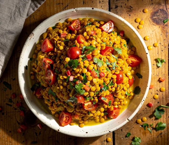 Salade de lentilles corail au curcuma