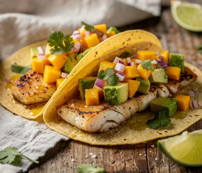 Tacos de poisson à l'avocat {façon Baja}