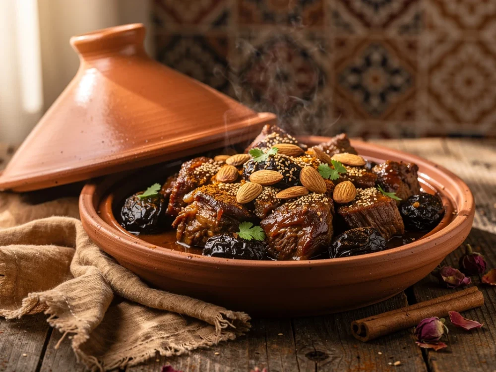 Tajine d'agneau aux pruneaux et aux amandes {recette maison facile}