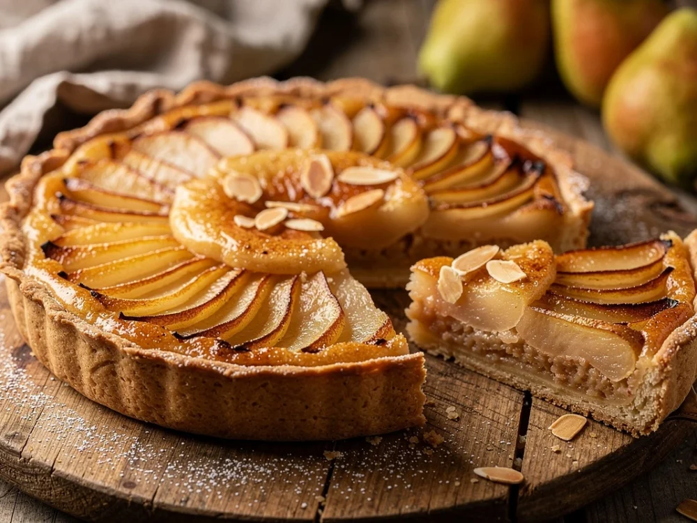 Tarte Bourdaloue {tarte poires-amandes maison}