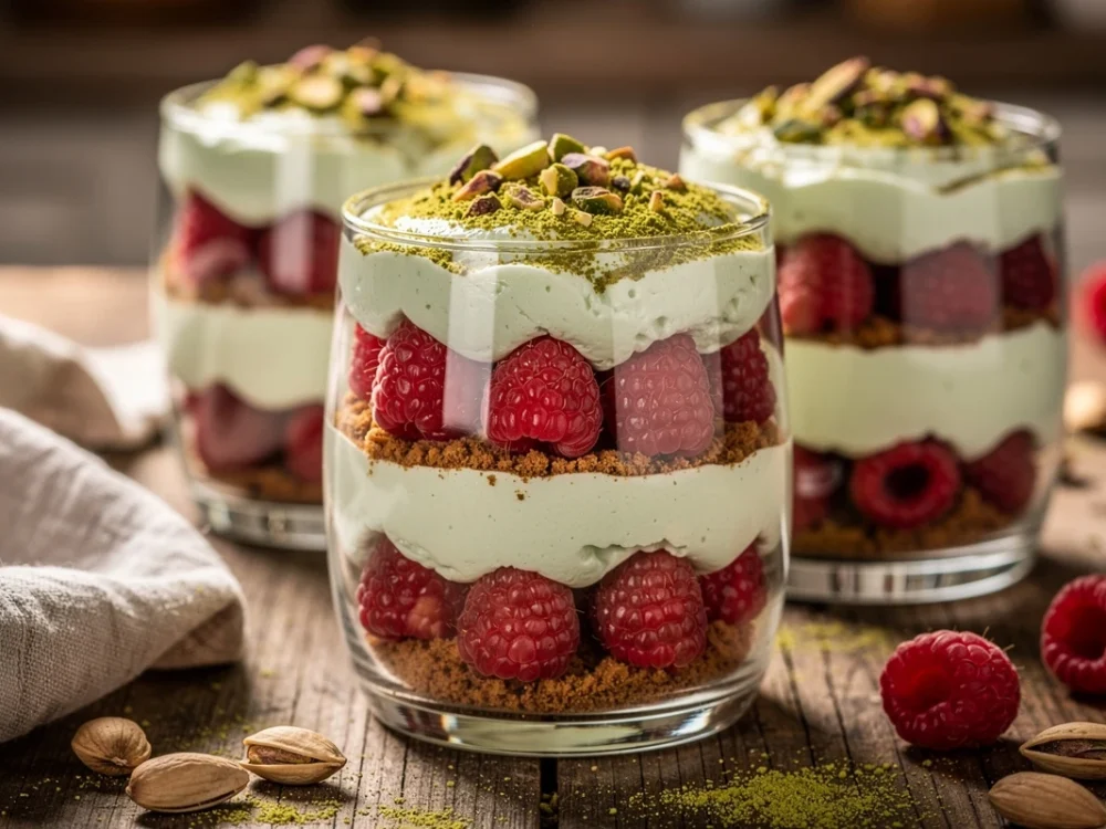 Tiramisu à la pistache et framboises {en verrines faciles}