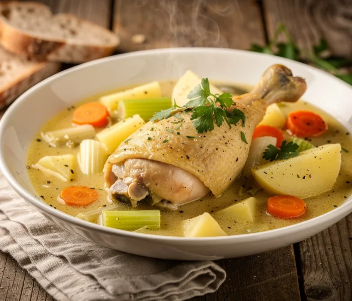 Waterzooi de poulet à la flamande