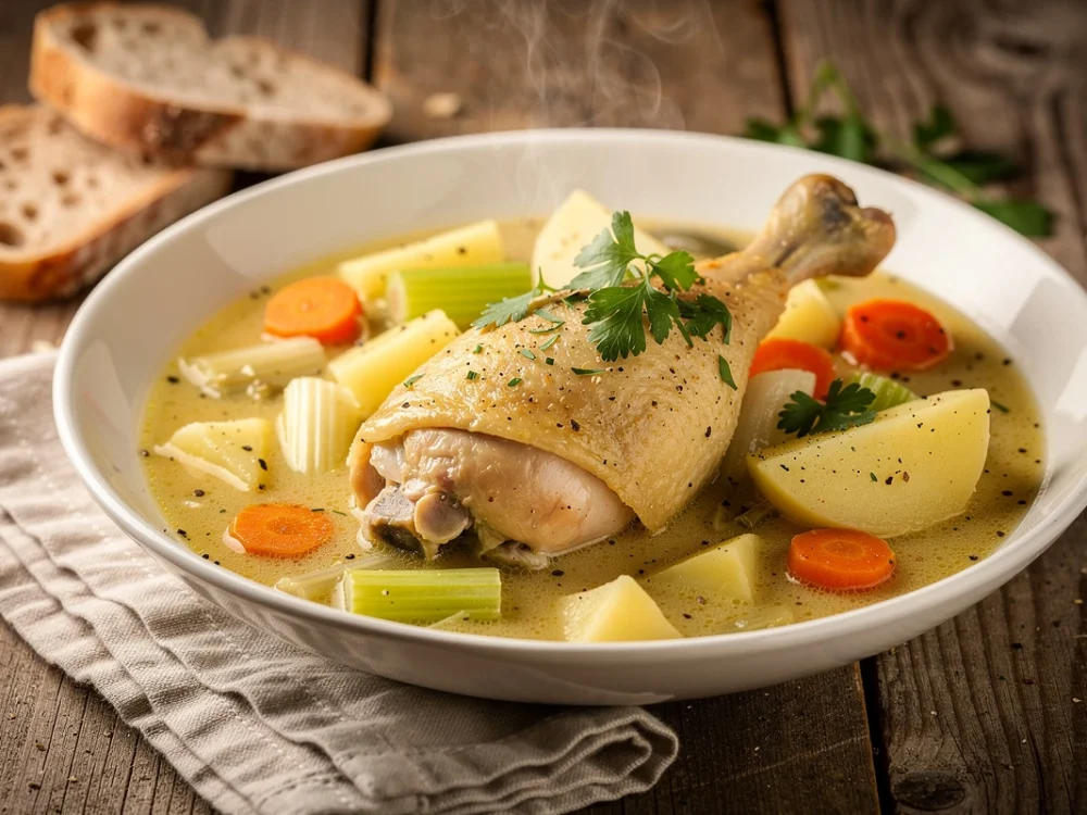 Waterzooi de poulet à la flamande
